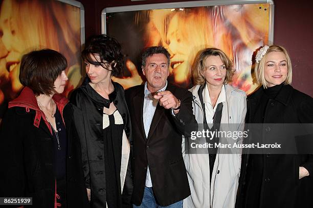 Florence Loiret Caille and Zabou Breitman and Daniel Auteuil and Christiane Millet and Marie-Josee Croze attends "Je l'aimais" Premiere on April 27,...