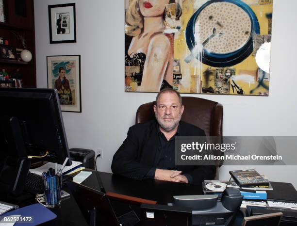 Film producer Harvey Weinstein is photographed for the Hollywood Reporter on March 27, 2017 in his office in New York City.