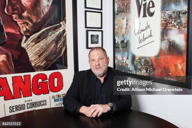 Film producer Harvey Weinstein is photographed for the Hollywood Reporter on March 27, 2017 in his office in New York City.