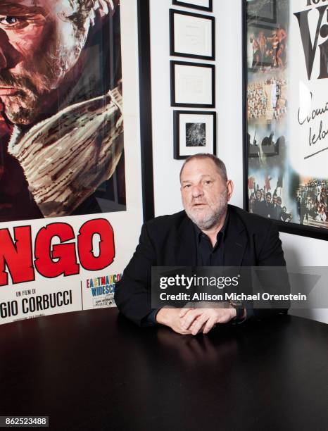 Film producer Harvey Weinstein is photographed for the Hollywood Reporter on March 27, 2017 in his office in New York City.