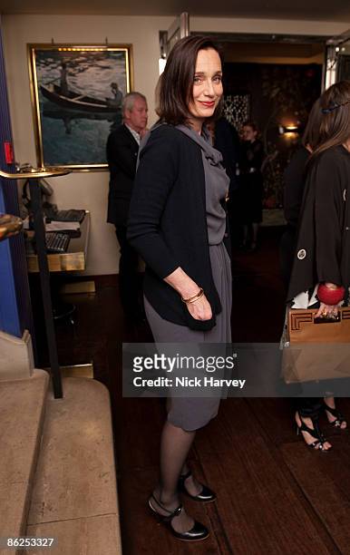Kristin Scott Thomas attends a dinner for Michael Kors at China Tang at the Dorchester on April 27, 2009 in London, England.
