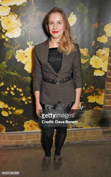 Cast member Edyta Budnik attends the press night performance of "Albion" at The Almeida Theatre on October 17, 2017 in London, England.