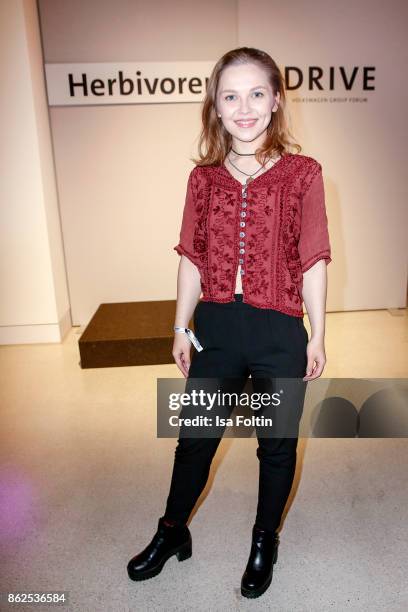 German actress Marija Mauer attends the Clich'e Bashing 'Beef mit den Veggies?' at DRIVE. Volkswagen Group Forum on October 12, 2017 in Berlin,...