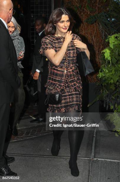 Rachel Weisz is seen on October 17, 2017 in New York City.