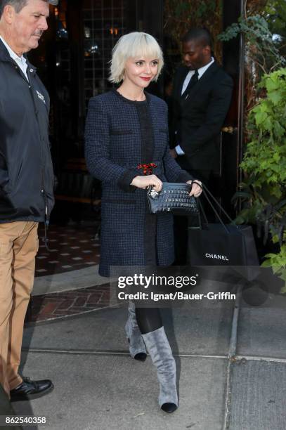 Christina Ricci is seen on October 17, 2017 in New York City.