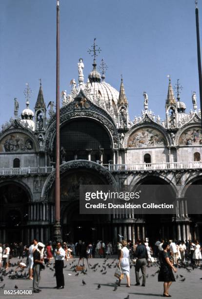 View of St Mark's Basilica on September 12, 1963 in Venice, Italy.