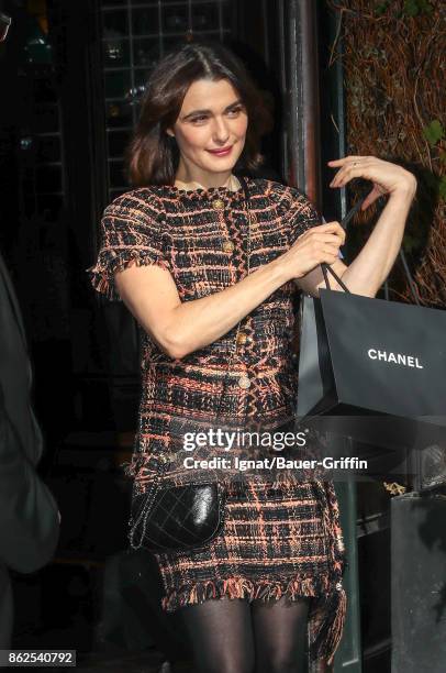 Rachel Weisz is seen on October 17, 2017 in New York City.