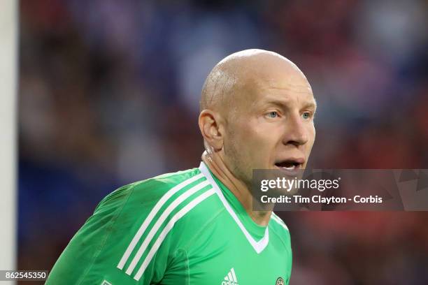 Goalkeeper Brad Guzan of Atlanta United in action during the New York Red Bulls Vs Atlanta United FC, MLS regular season match at Red Bull Arena,...