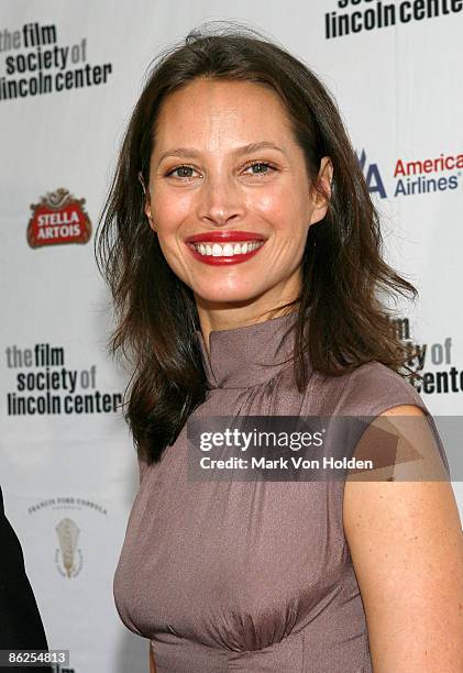 Model Christy Turlington attends the 36th Film Society of Lincoln Center's Gala Tribute at Alice Tully Hall on April 27, 2009 in New York City.