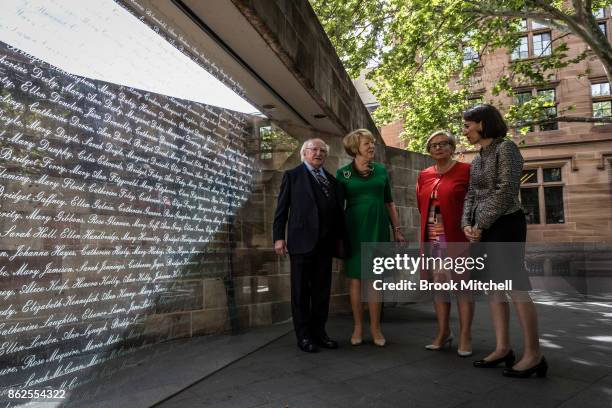 Irish President Michael D. Higgins with his partner Sabina Higgins, Ireland's Deputy PM Frances Fitzgerald and New South Wales Premiere Gladys...