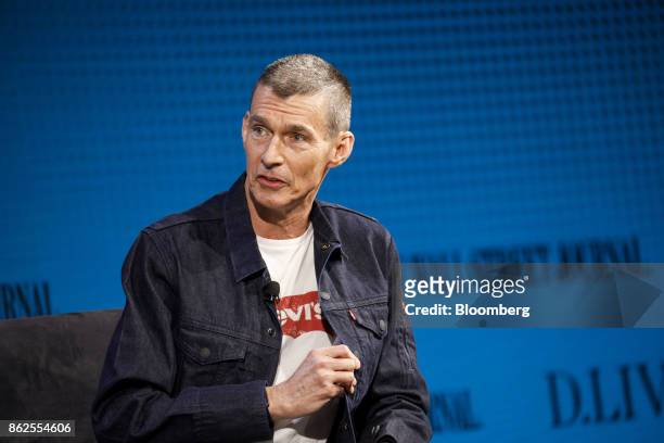 Chip Bergh, chief executive officer of Levi Strauss & Co., speaks during the Wall Street Journal D.Live global technology conference in Laguna Beach,...