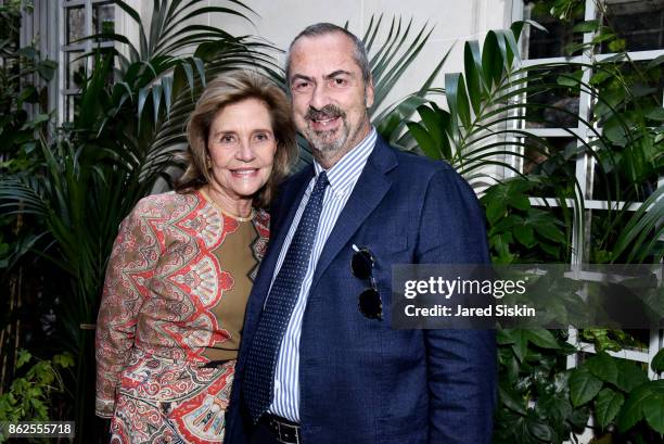 Monica Noel and Carlo Traglio attend QUEST & VHERNIER Host Luncheon at MAJORELLE at Majorelle on October 17, 2017 in New York City.