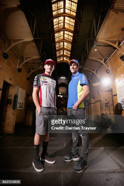 MotoGP riders Jack Miller and Alex Rins visit the Old Melbourne Gaol during a media op ahead of the 2017 MotoGP of Australia at on October 18, 2017...