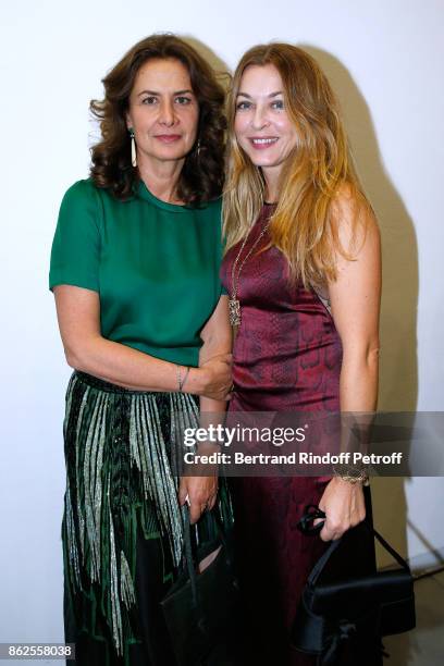 Caroline Sarkozy and Arabelle Reille-Mahdavi attend the "Societe des Amis du Musee d'Art Moderne de la Ville de Paris" Dinner on October 17, 2017 in...