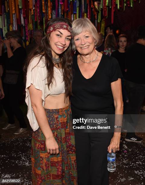 Rohan McCullough and Annabel Leventon attend the 50th anniversary production of "Hair: The Musical" at The Vaults on October 17, 2017 in London,...