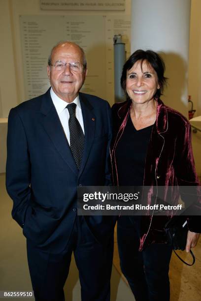 Marc Ladreit de Lacharriere and his wife Veronique Morali attend the "Societe des Amis du Musee d'Art Moderne de la Ville de Paris" Dinner on October...