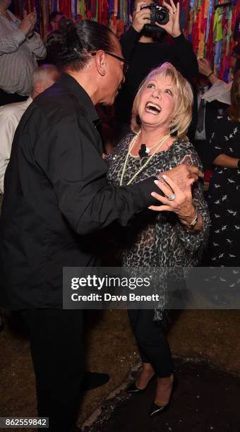 Peter Straker and Elaine Paige attend the 50th anniversary production of "Hair: The Musical" at The Vaults on October 17, 2017 in London, England.