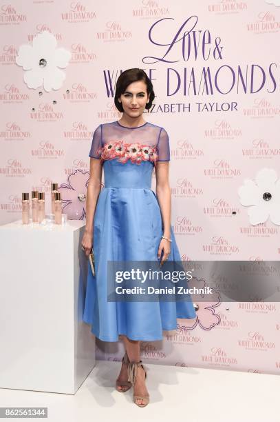 Camilla Belle poses during the launch of Love & White Diamonds Fragrance at Academy Mansion on October 17, 2017 in New York City.