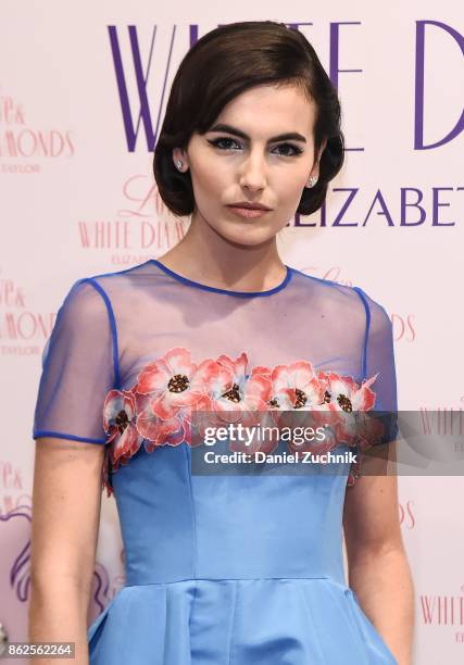 Camilla Belle poses during the launch of Love & White Diamonds Fragrance at Academy Mansion on October 17, 2017 in New York City.