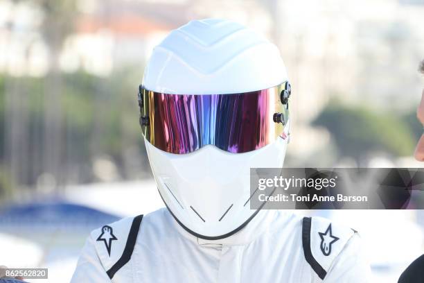 The Stig attends photocall for "Top Gear America" as part of MIPCOM 2017 at the Palais des Festivals on October 17, 2017 in Cannes, France.