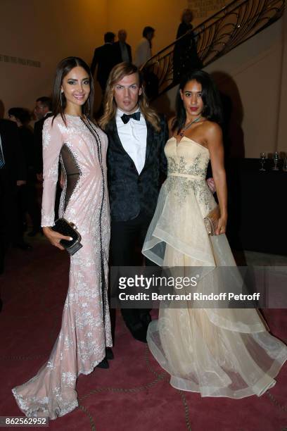Josephine Jobert, Christophe Guillarme and Patricia Contreras attend the 25th "Gala de l'Espoir" at Theatre des Champs-Elysees on October 17, 2017 in...