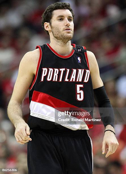 Guard Rudy Fernandez of the Portland Trail Blazers during play against the Houston Rockets in Game Four of the Western Conference Quarterfinals...