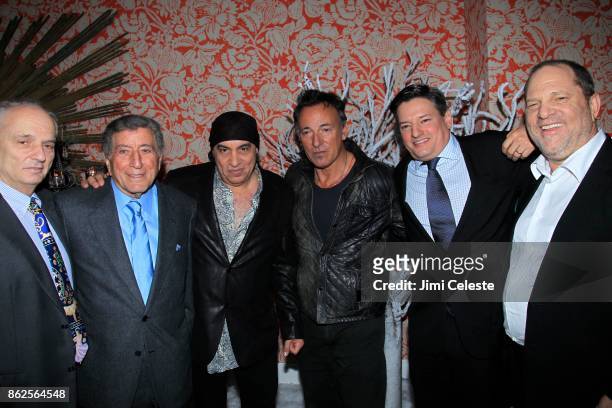 David Chase, Tony Bennett, Steve Van Zandt, Bruce Springsteen, Ted Sarandos and Harvey Weinstein attend Premiere Event for LILYHAMMER, a NETFLIX...