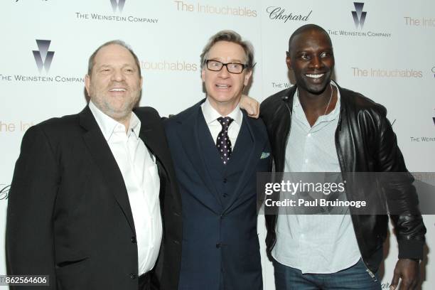 Harvey Weinstein, Paul Feig and Omar Sy attend NY Special Screening of THE INTOUCHABLES presented by Chopard and The Weinstein Company at MoMA on...