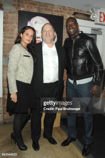 Helene Sy, Harvey Weinstein and Omar Sy attend NY Special Screening of THE INTOUCHABLES presented by Chopard and The Weinstein Company after party at...