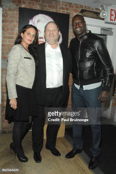 Helene Sy, Harvey Weinstein and Omar Sy attend NY Special Screening of THE INTOUCHABLES presented by Chopard and The Weinstein Company after party at...