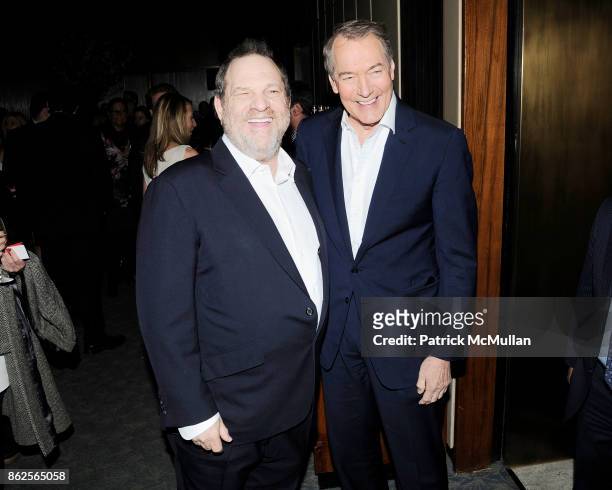 Harvey Weinstein and Charlie Rose attend The Hollywood Reporter celebrates The 35 Most Powerful People in Media at The Four Seasons Pool Room on...