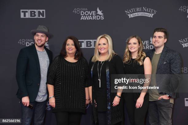Karen Peck & New River arrives at the 48th Annual GMA Dove Awards red carpet at Allen Arena on October 17, 2017 in Nashville, TN.