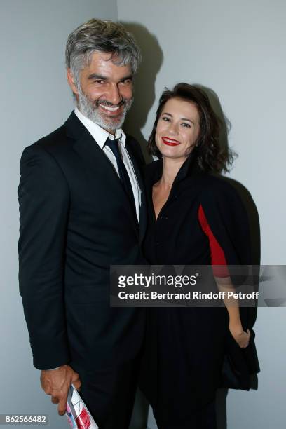 Actors Francois Vincentelli and his companion Alice Dufour attend the 25th "Gala de l'Espoir" at Theatre des Champs-Elysees on October 17, 2017 in...