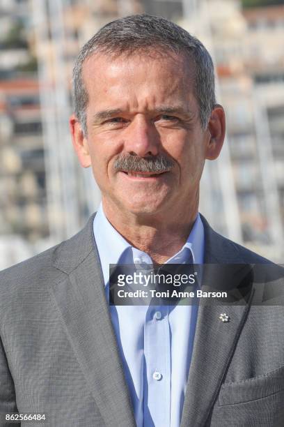Canadian Astronaut Chris Hadfield attends Photocall for "Astronauts: Toughest Job In The Universe" as part of MIPCOM at the Palais des Festivals on...