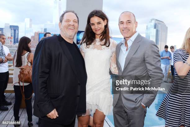Harvey Weinstein, Katie Holmes and Matt Lauer attend Cocktail party to celebrate ASP - The World Surf League at Jimmy at the James Hotel on July 24,...