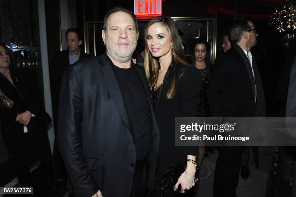 Harvey Weinstein and Georgina Chapman attend The New York premiere of "The Hateful Eight" - After Party at Rainbow Room on December 14, 2015 in New...