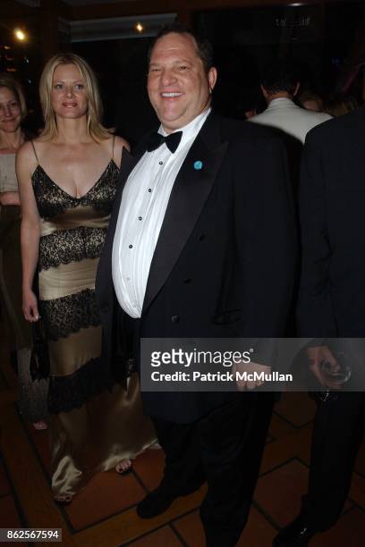 Eve Chilton Weinstein and Harvey Weinstein attend Vanity Fair Oscar Party at Morton's on March 23, 2003 in Beverly Hills, CA.