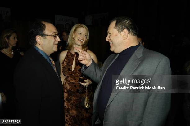 Roger Friedman, Eve Chilton Weinstein and Harvey Weinstein attend Miramax Books Party for Rudolph Giuliani and his newest book "Leadership" at Four...