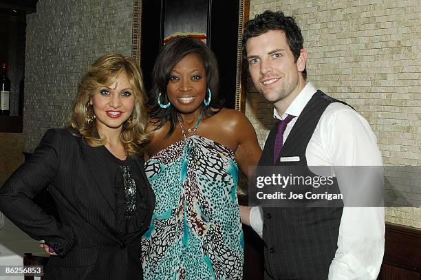 Actress/singer Orfeh, TV personality Star Jones and singer Chris Mann attend the 2009 Passing It On Benefit after party at Tony DiNapoli's on April...