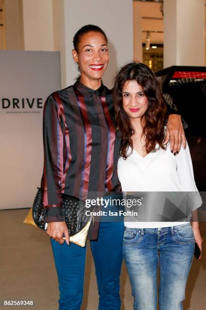 German presenter Annabelle Mandeng and German actress Rabeah Rahimi attend the Clich'e Bashing 'Beef mit den Veggies?' at DRIVE. Volkswagen Group...