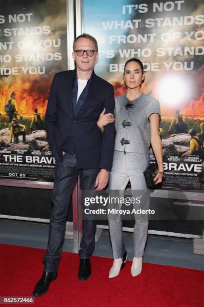 Actors Paul Bettany and Jennifer Connelly attend "Only The Brave" New York screening at iPic Theater on October 17, 2017 in New York City.