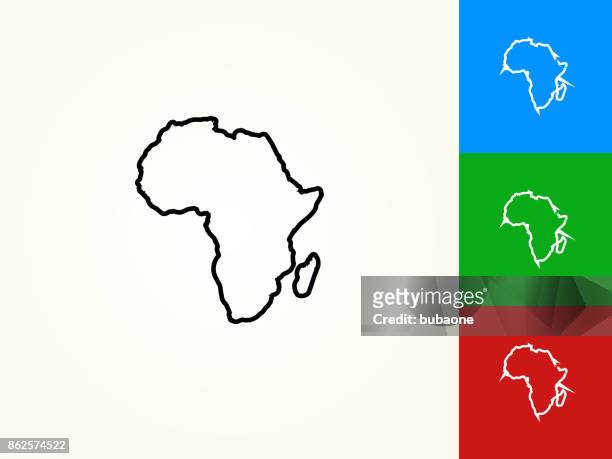 afrika-kontinent schwarzer strich lineare symbol - afrika stock-grafiken, -clipart, -cartoons und -symbole