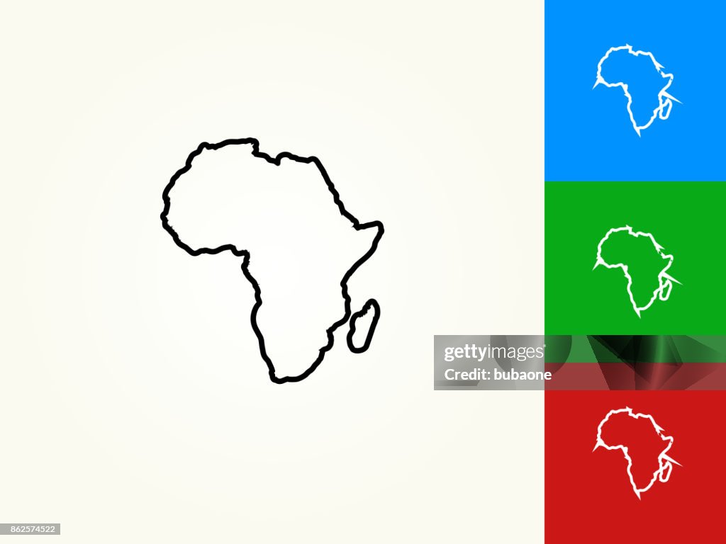 Africa continente negro trazo lineal icono