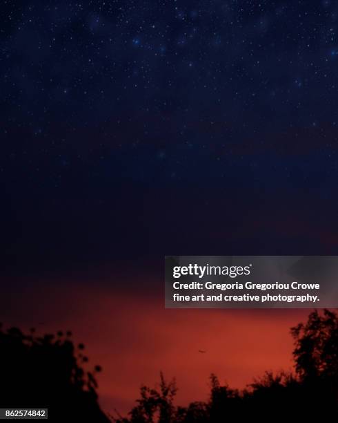 starry sky sunrise - gregoria gregoriou crowe fine art and creative photography stock-fotos und bilder