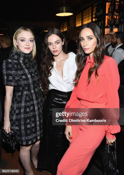 Dakota Fanning, Hailey Gates, and Rebecca Dayan attend Through Her Lens: The Tribeca Chanel Women's Filmmaker Program Luncheon at Locanda Verde on...