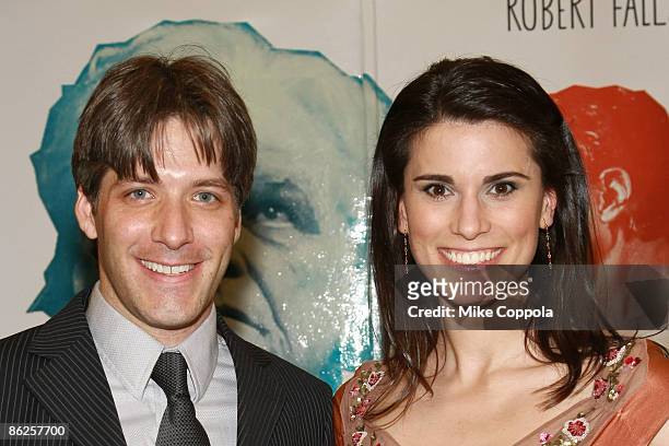 Milena Govich and David Cornue attend thee "Desire Under The Elms" Broadway opening night at the St. James Theatre on April 27, 2009 in New York City.