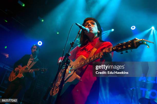 Jordan Hyde and Alynda Segarra of Hurray for the Riff Raff perform live on stage at KOKO on October 17, 2017 in London, England.