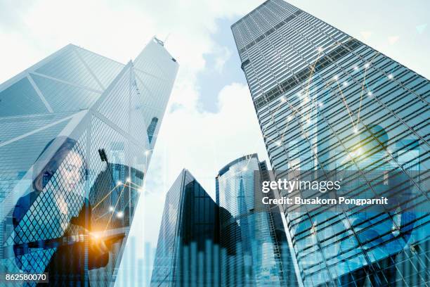 financial and business chart and graphs - economy business and finance imagens e fotografias de stock