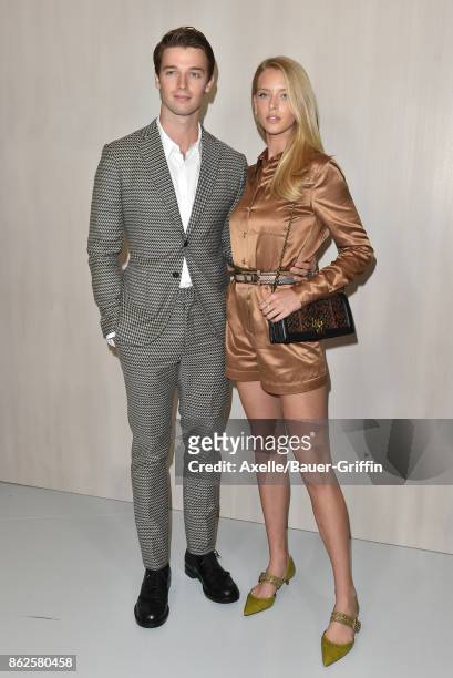 Patrick Schwarzenegger and Abby Champion arrive at Hammer Museum Gala in the Garden on October 14, 2017 in Westwood, California.