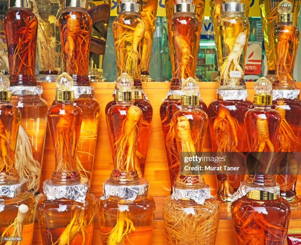Ginseng in bottles